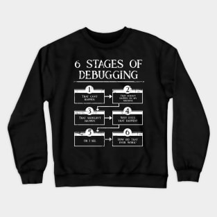 6 Stages Of Debugging Computer Programming Crewneck Sweatshirt